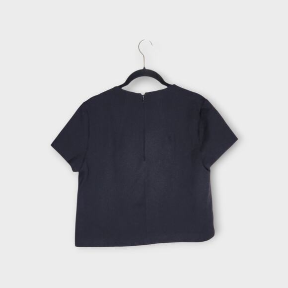 Spanx The Perfect Funnel Crew Top Black Back Zip Women's Medium - Picture 9 of 9